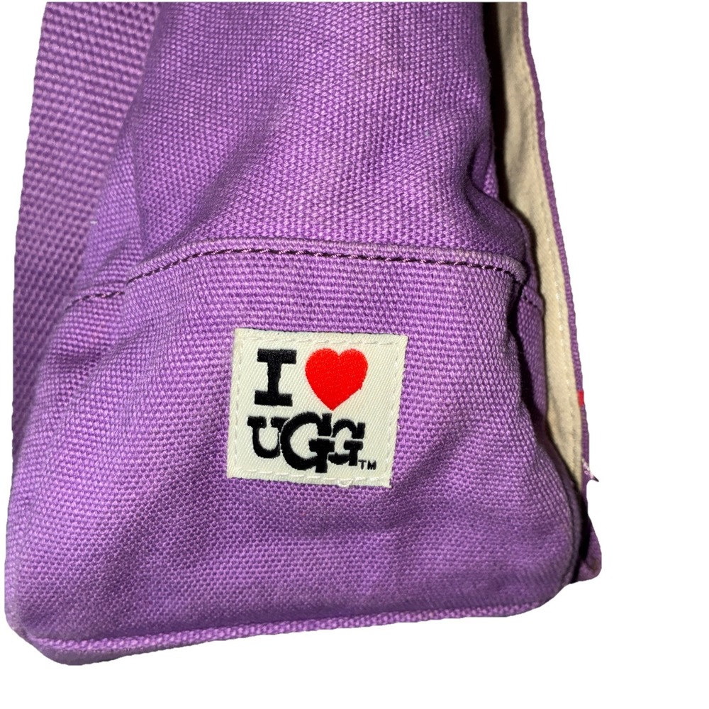 VNTG Ugg-'I Heart UGG'- RARE Purple/Red Canvas Messenger Bag-Y2K 90s Promo Item